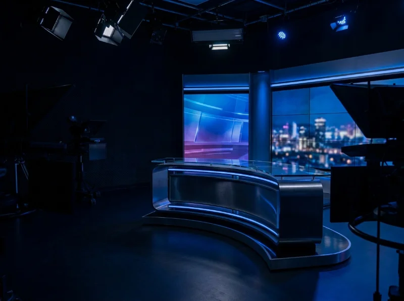 Studio d'actualités pendant une émission